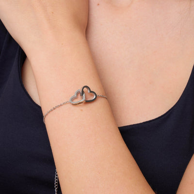 Personalized Double Hearts Bracelet